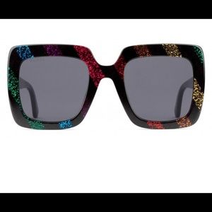 Gucci acetate square sunglasses with glitter
